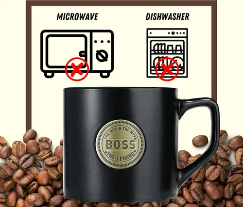 Miniatura 6 de Onebttl Boss Gifts - Taza de café de cerámica con insignia dorada, 15 onzas, Día del jefe, Navidad, jubilación, leyenda del mito del hombre