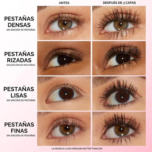 Miniatura 2 de Too Faced Better Than Sex Volumizing and Lengthening Mascara Vegan Formula, Dramatic Volume and Length Cruelty-Free Eye Makeup + Hourglass Brush