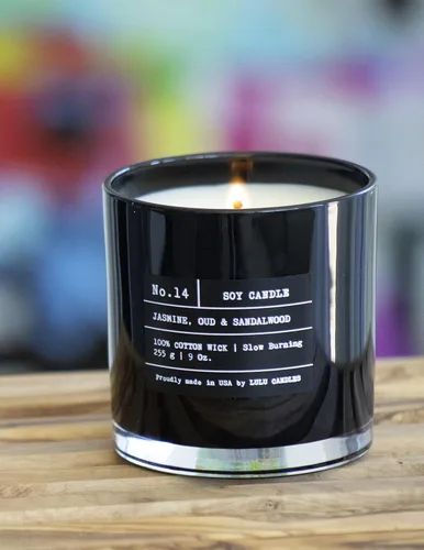 Miniatura 4 de Lulu Candles After Dark - Vela perfumada en tarro de soja de lujo de teca y caoba, vertida a mano en los Estados Unidos, Velas altamente perfumadas