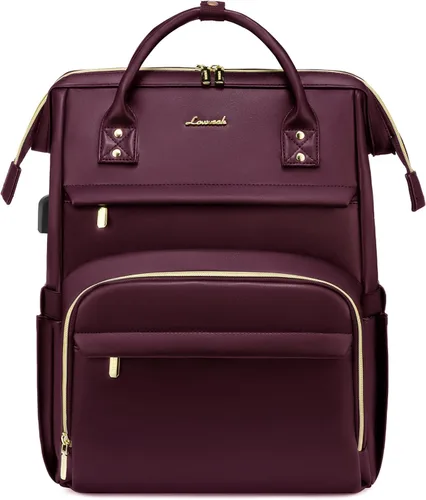 LOVEVOOK - Mochila para laptop para mujer, mochila de moda para mujer.., Rojo vino, 15,6 pulg., Mochilas de viaje