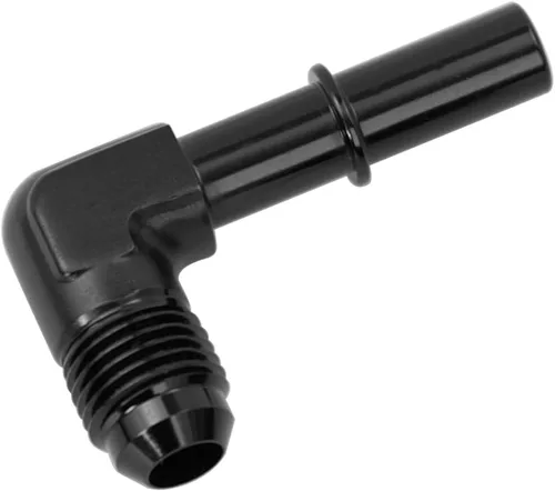 Miniatura 6 de KRD PERFORAMANCE 3/8 SAE Conexión rápida a 6AN Macho Push On EFI Manguera de línea de combustible de 90 grados Adaptador de montaje Conector