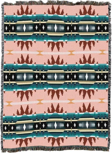 Miniatura 4 de Pure Country Weavers Cimarron - Manta de ágata – Inspirada en los nativos americanos del suroeste – Tapiz de regalo tejido de algodón – Fabricado