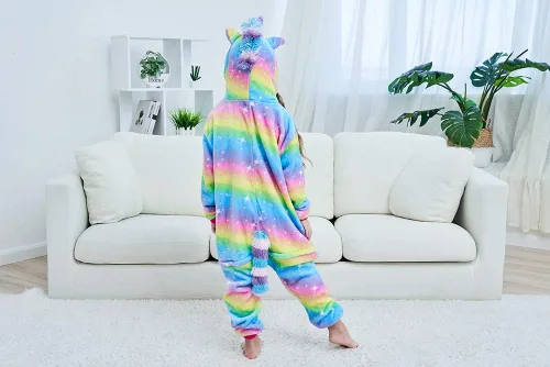 Miniatura 25 de Pijama de unicornio unisex para niños, enteritos para disfraz, Halloween