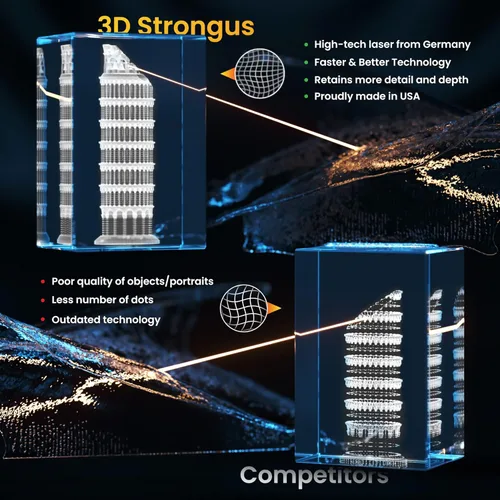 Miniatura 4 de STRONGUS Regalo de Navidad con foto de cristal 3D, imagen grabada personalizada en cristal, recuerdo único de vacaciones para papá, mamá, él, ella