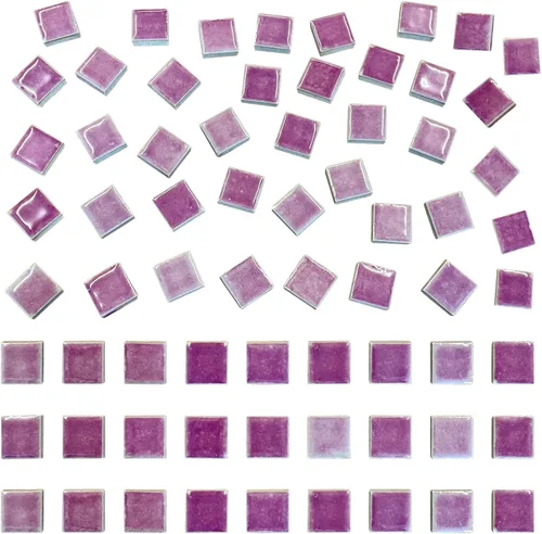 Miniatura 25 de 70 Piezas de Azulejos de Mosaico de Pétalos, Azulejos Cerámicos a Granel, Suministros de Piezas Cerámicas Manchadas, Kit de Piezas de Cerámica