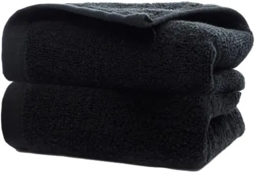 JININQ Toallas de mano de 2 piezas de 700 GSM, 100% algodón para baño, cocina, belleza, spa, gimnasio, toalla facial para el hogar, toallas Negro