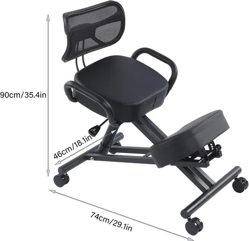 Miniatura 2 de Ejoyous Silla de rodillas, taburete neumático de corrección de postura con cojín altura ajustable ortopédico taburete de escritorio para bancario