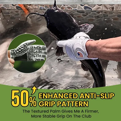 Miniatura 4 de FINGER TEN Men’s Golf Gloves Rain Grip with Silicone Palm Value 2 Pack, Glove with Ball Marker for Right/Left Handed Golfer, Anti-Slip Stylish All