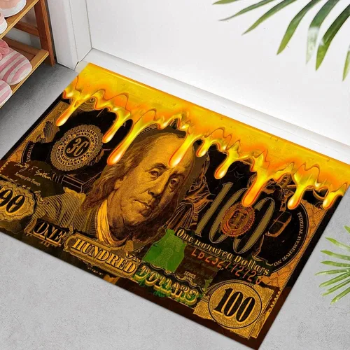 Miniatura 21 de GUBIYU Alfombra de baño negra para baño, alfombra negra y dorada, alfombra de área grande, alfombra de área moderna, alfombra de piso de cien