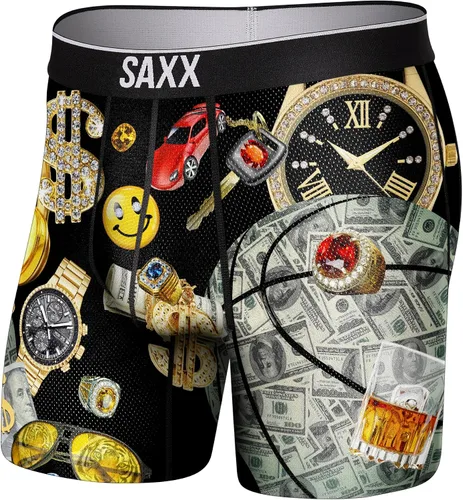 SAXX - Calzoncillos tipo bóxer de malla transpirable VOLT con soporte de bolsa incorporado, ropa interior de entrenamiento para hombre, primavera