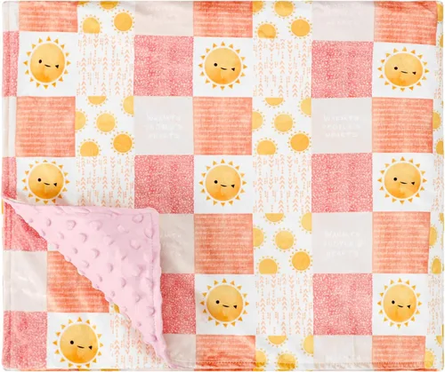 Miniatura 10 de Manta de bebé para niñas y niños, manta de visón súper suave de doble capa con respaldo de puntos, manta de cama de bebé recién nacido, manta