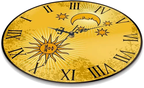 Miniatura 4 de Reloj de pared con números romanos de sol y luna de 12 pulgadas, arte bohemio de astrología celestial, cuarzo silencioso, sin tictac, vintage