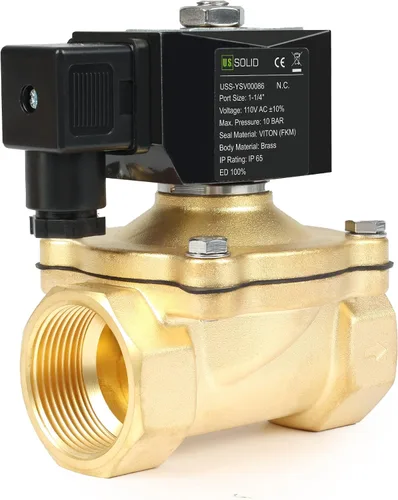 Miniatura 14 de U.S. Solid Válvula solenoide de latón de 1/2" -110V 120V AC, normalmente cerrada, válvula eléctrica de 10 bar para agua, aire, diesel