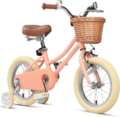 Miniatura 39 de Petimini Vintage Kids Bike for Girls, 12–20 Inch Classic Bicycle with Wicker Basket & Bell, High Tensile Steel Frame, Training Wheels (12–18”), 85%