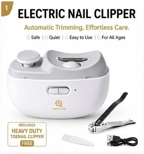 Cortaúñas eléctrico, recortador de uñas automático y pulidor para uñas, herramienta eléctrica recargable con almacenamiento de recortes para adultos