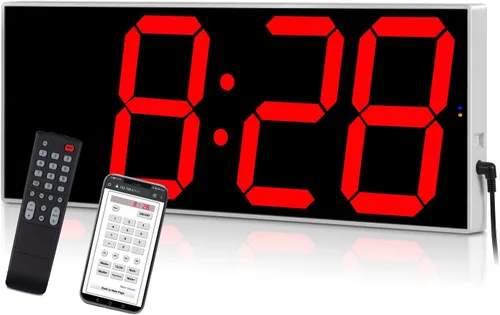 West Ocean Reloj de pared LED digital inteligente grande con WiFi de 6 pulgadas de un solo dígito, cuenta regresiva, DST, reloj de pared digital
