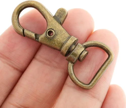 Miniatura 4 de CRAFTMEMORE Broches giratorios de langosta clásicos con cierre de gatillo CS10, clip para patio de tierra para bolsa de 1/2 pulgada, paquete de 10