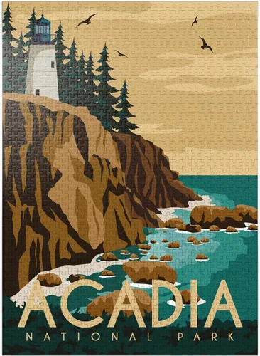 Miniatura 9 de MyPuzzle Acadia National Park Maine USA Art Deco - Póster vintage de 100 piezas para adultos