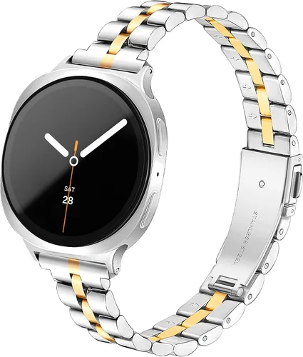 Miniatura 7 de Melyis Correa delgada de metal para Samsung Galaxy Watch 8 7 6 5 4 FE 1.575 in 1.732 in/Galaxy Watch 8 6 4 Classic, 0.787 pulgadas de acero
