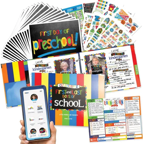 Miniatura 15 de Libro de recuerdos escolares Class Keeper Álbum de recortes para niños – preescolar a universidad Bolsillo de recuerdo para cada grado Páginas