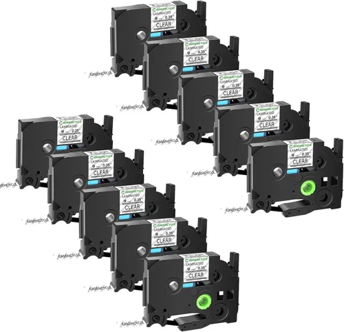Miniatura 53 de GREENCYCLE TZe-111 - Cinta adhesiva transparente laminada de 0.23 pulgadas compatible con Brother P-Touch TZ-111 TZe111, cinta negra sobre