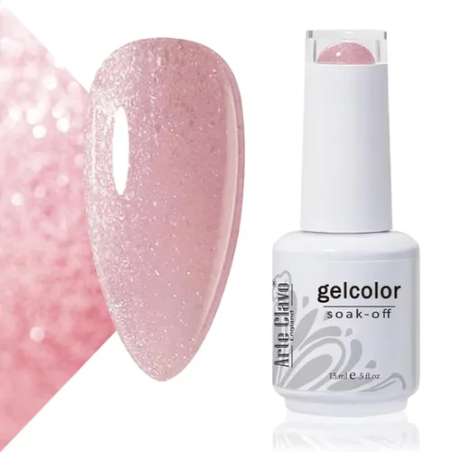 Miniatura 43 de Arte Clavo Esmalte de uñas de gel rosa lechosa de 0.5 fl oz, con luz LED, UV, remojado, transparente, rosa nude, manicura francesa, rosa claro