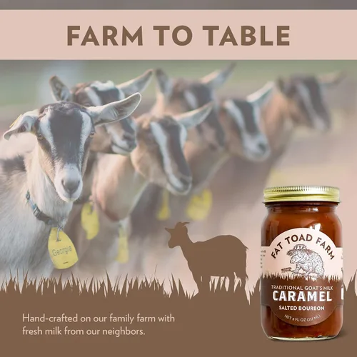 Miniatura 7 de Fat Toad Farm Salsa tradicional de caramelo de leche de cabra/cajeta, bourbon salado, sin gluten, 8 onzas líquidas