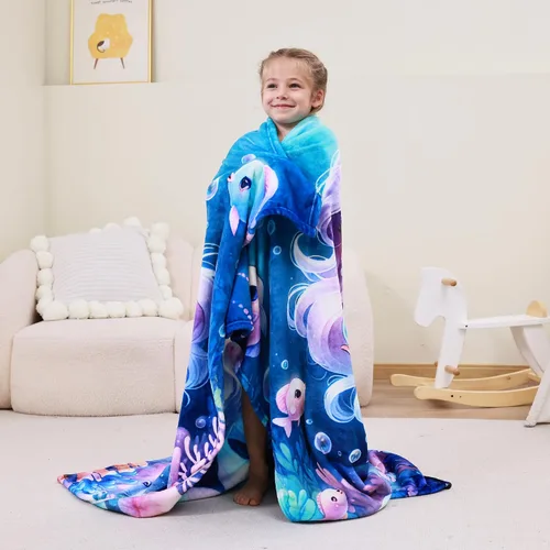 Miniatura 2 de Softan Manta para niños y niñas, cálida y suave manta de forro polar para sofá cama, acogedora manta de franela de felpa mullida para niños