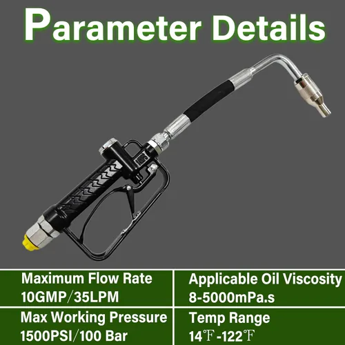 Miniatura 2 de Válvula de control de aceite manual con boquilla dispensadora de 1/2 pulgada NPT, 150-1500 Psi, 100Bar, válvula de control de bomba de transferencia
