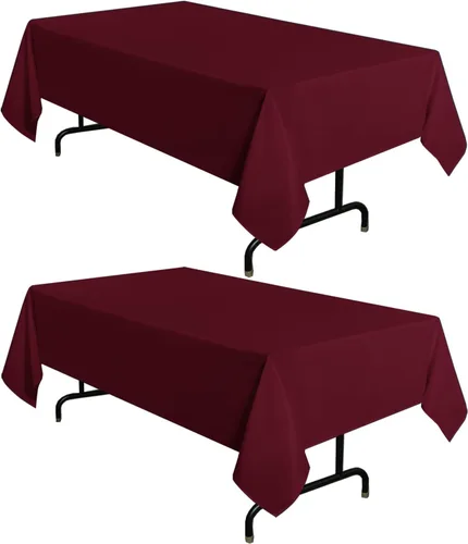 Miniatura 38 de sancua - Paquete de 2 manteles cuadrados de poliéster, de 54 x 54 pulgadas, resistentes a las manchas y a las arrugas, lavables, para mesas de Beige