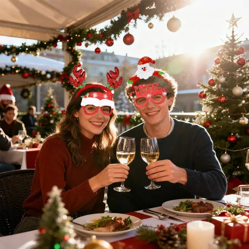 Miniatura 7 de Juego de 12 diademas de Navidad y marcos de gafas, lindas diademas de Navidad, accesorios para mujeres y hombres, regalos de fiesta de Navidad