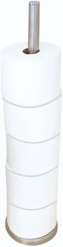 Evelots Soporte para rollo de papel higiénico, pesado, sin peso, para almacenamiento de papel higiénico, almacena hasta 6 megarrollos, acero