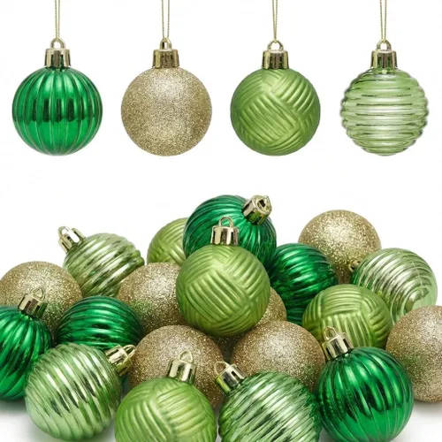 Miniatura 10 de Valery Madelyn 1.6" Adornos Pequeños de Navidad para Árbol, Juego de 24 Adornos Colgantes de Bola Negros Inastillables a Granel para Decoración