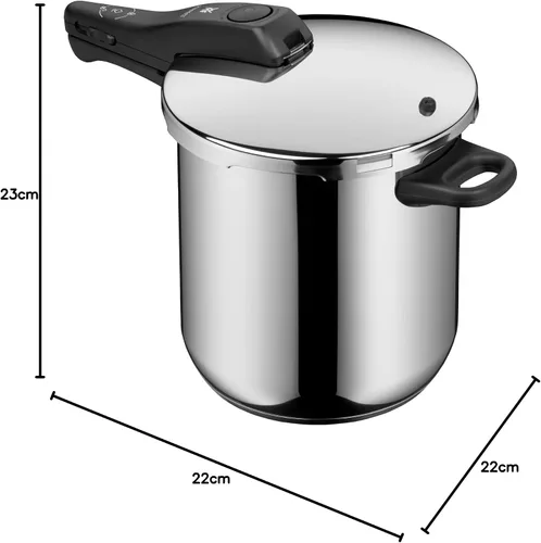 Miniatura 19 de WMF Perfecto – Set con olla rápida de 8.7 in de diámetro 8 litros y medio + cuerpo 4 litros y medio, acero inoxidable Cromargan para inducción