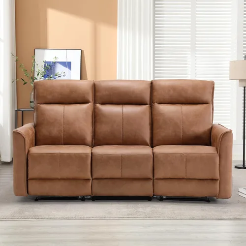 Miniatura 7 de CANMOV Juego de muebles de sofá reclinable manual para sala de estar, incluye sillas de enfermería Leathaire, reclinables giratorias, sillón