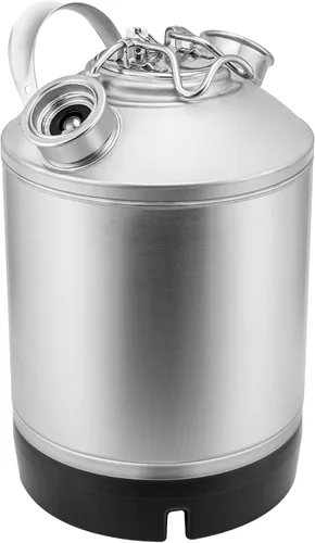 Miniatura 8 de Barril de limpieza de 1.6 galones con sistema D Sankey Puertos, Barril de lavado con base de goma para limpieza de líneas de cerveza