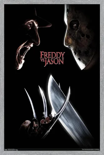 Miniatura 13 de Trends International Freddy vs. Jason - Póster de pared de una hoja, 14.725 x 22.375 pulgadas, versión enmarcada de madera de granero