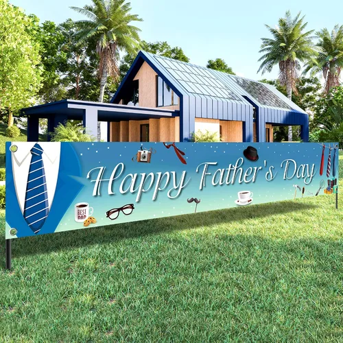 KatchOn, Cartel de feliz día del padre – XL, 120 x 20 pulgadas | Cartel del Día del Padre para decoración del día del padre para fiesta | Telón de