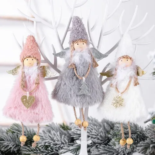 FZBNSRKO Colgante de muñeca de ángel de 3 piezas, colgante de árbol de Navidad, ángel colgante de muñeca de Navidad para fiesta de Navidad, Año