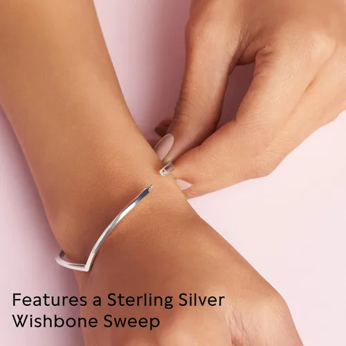 Miniatura 4 de PANDORA Pulsera de plata de ley pulida con diseño de hueso, joyería, Metal