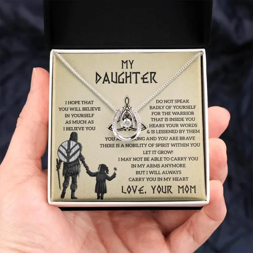Miniatura 3 de Collar para hija, un amor eterno de mamá, regalo para hija de mamá, estilo vikingo atractivo, colgante vikingo, joyería vikinga para cumpleaños