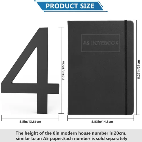 Miniatura 3 de DEWEL Números de Casa Flotantes Grandes de 8 Pulgadas para Exterior, Números de Dirección de Casa Modernos Negros para Decoración de Señalización