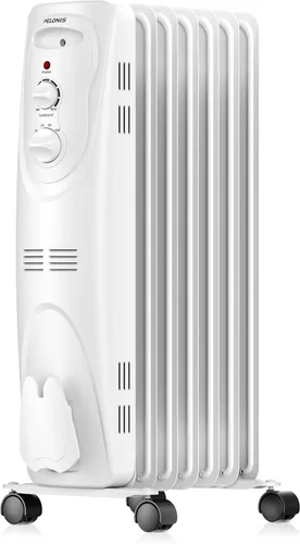 Miniatura 9 de PELONIS Calentador de radiador para grandes espacios, radiador eléctrico lleno de aceite, dos perillas, 1500 W, calentador de espacio silencioso, 3