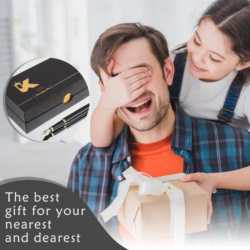 Miniatura 6 de Tiankool Pluma Estilográfica de Lujo, Plumín Fino, Exquisito Juego de Regalo de Plumas para Hombres y Mujeres - Incluye 10 Cartuchos de Tinta y Negro