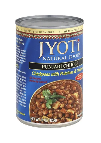 Jyoti Punjabi Chhole, 12 latas de 15 onzas, totalmente natural, producto de Estados Unidos, sin gluten, vegano, sin OMG, sin BPA