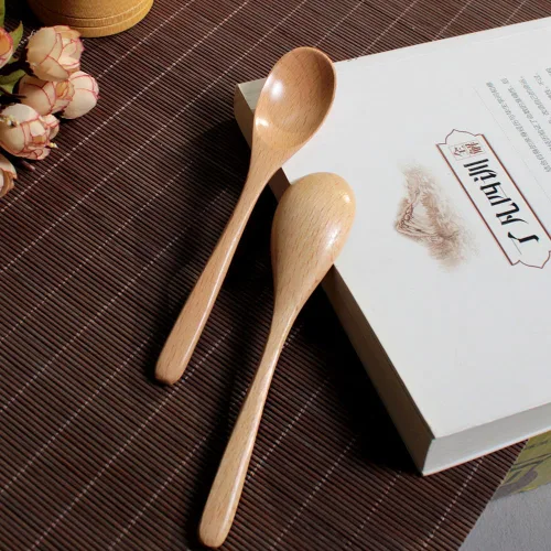 Miniatura 4 de Cuchara de café de madera de 6 pulgadas, cuchara de madera de haya natural, cuchara de postre para té de tarde, cuchara de té, agitadores de madera