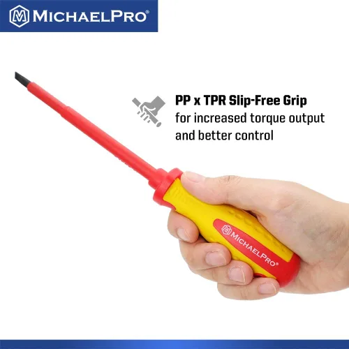 Miniatura 5 de MichaelPro 5.5 x 125mm 1000V VDE Destornillador aislado para electricista, herramientas para electricista, destornillador ranurado con punta