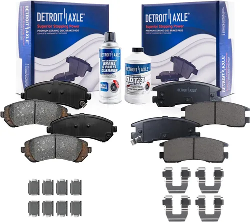 Miniatura 19 de Detroit Axle - Pastillas de freno traseras para Honda Odyssey 2011-2017 Pilot 2007-2013 MDX 2010-2013 ZDX 2010-2013 Pastillas de freno de cerámica