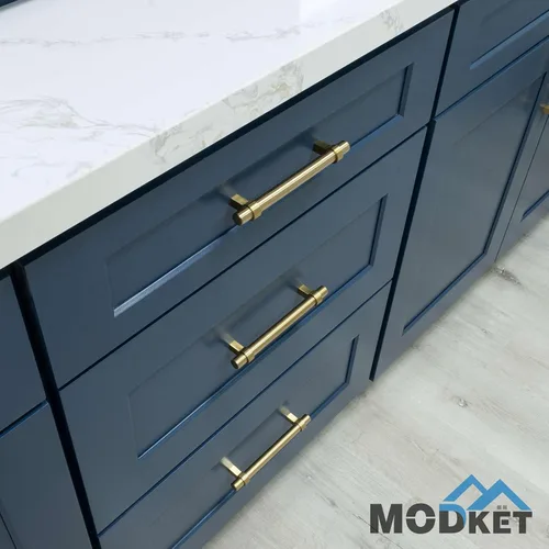 Miniatura 9 de Modket Paquete de 1 manija estilo barra europea de oro cepillado para gabinete de acero inoxidable 304 de 2 pulgadas