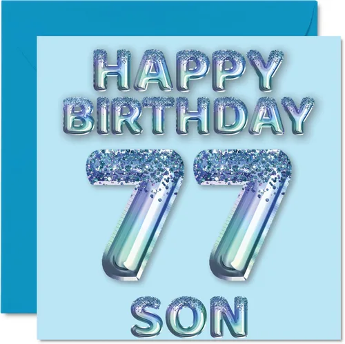 Miniatura 156 de Stuff4 Tarjeta de primer cumpleaños para niños, globo de fiesta con purpurina azul, tarjetas de feliz cumpleaños para niño de 1 año, nieto, hijo, 57